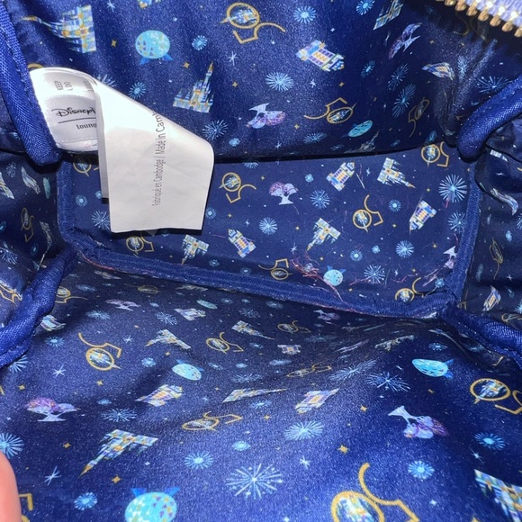 Loungefly Disney Parks 50th Anniversary Navy Backpack with Gold Zippers
